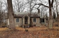 The old stone house and adjacent trees, located near the Patuxent Branch Trail in Guilford, have been demolished and cut down, respectively, in favor of the future Guilford Self Storage facility. (Photo courtesy of Friends of the Guilford Industrial Historical District)