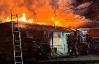 Fire of residential home at 10700 block of Hunting Lane, Columbia, early Christmas morning. (Photo from HCFRS)